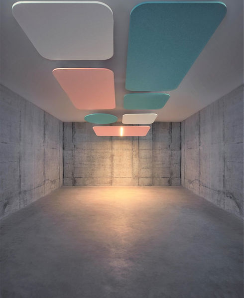 installazione pannelli acustici AKUPET serie Sail in PET riciclato – isolamento sonoro per spazi moderni | Akuproject Italia