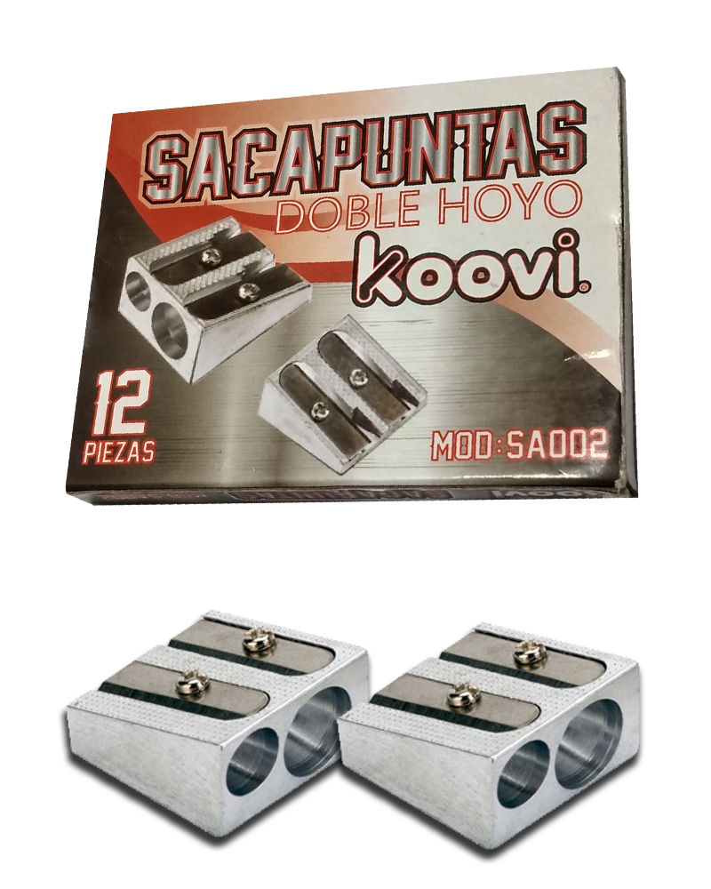 Sacapuntas metálico doble hoyo