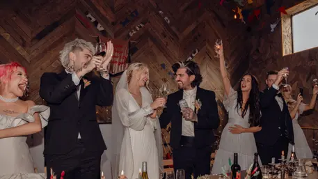 Crowd Cheering at Wedding