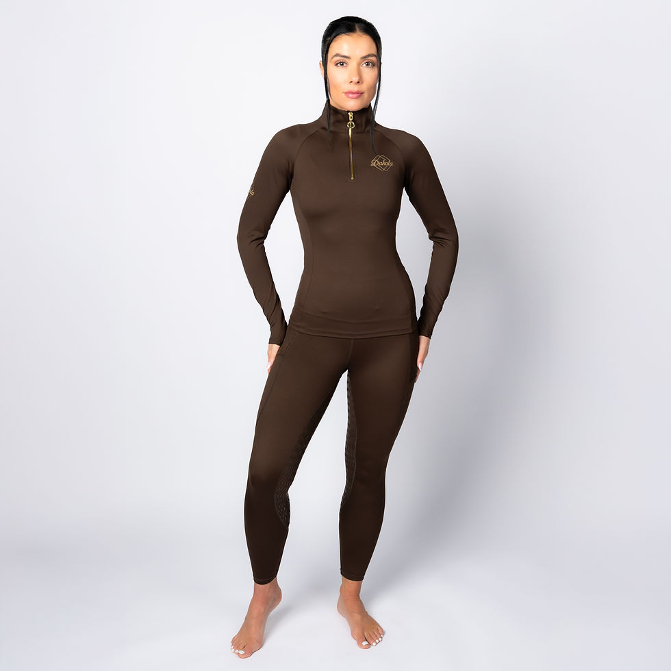 Thumbnail: Dakota Long Sleeve Base Layer (Brown & Gold)