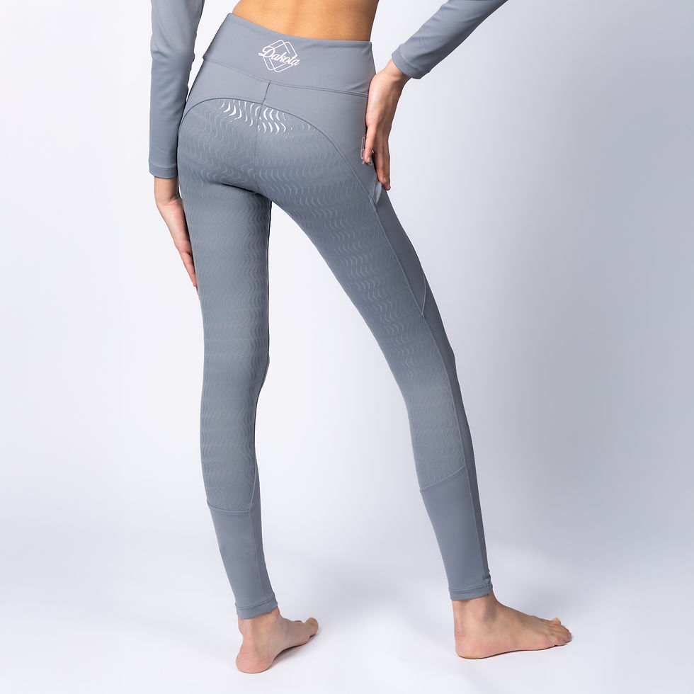 Thumbnail: Dakota Children's Full Seat Leggings (Grey & Pink)