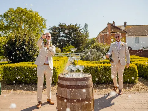 Wedding Champagne Tower Spray Gay Wedding