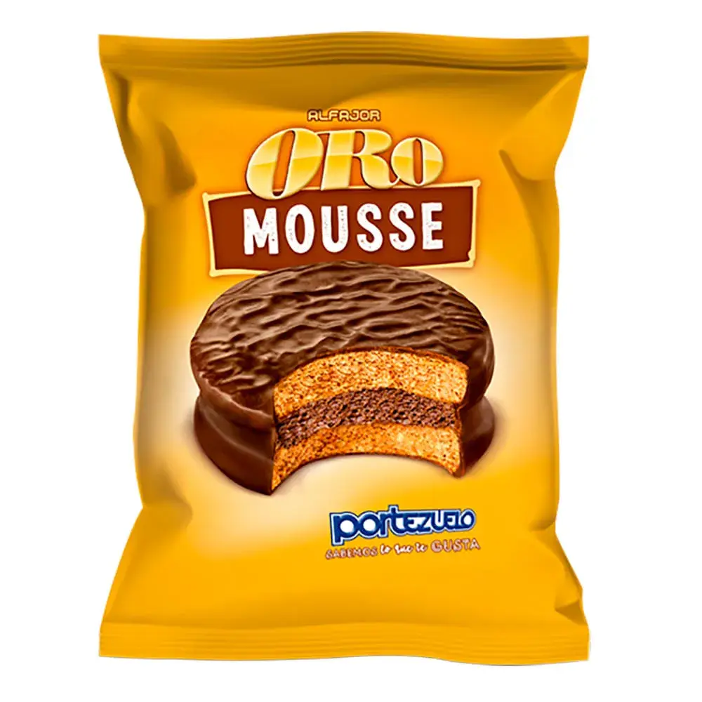 ALFAJOR PORTEZUELO  ORO MOUSSE - DISPLAY x18 UNID.