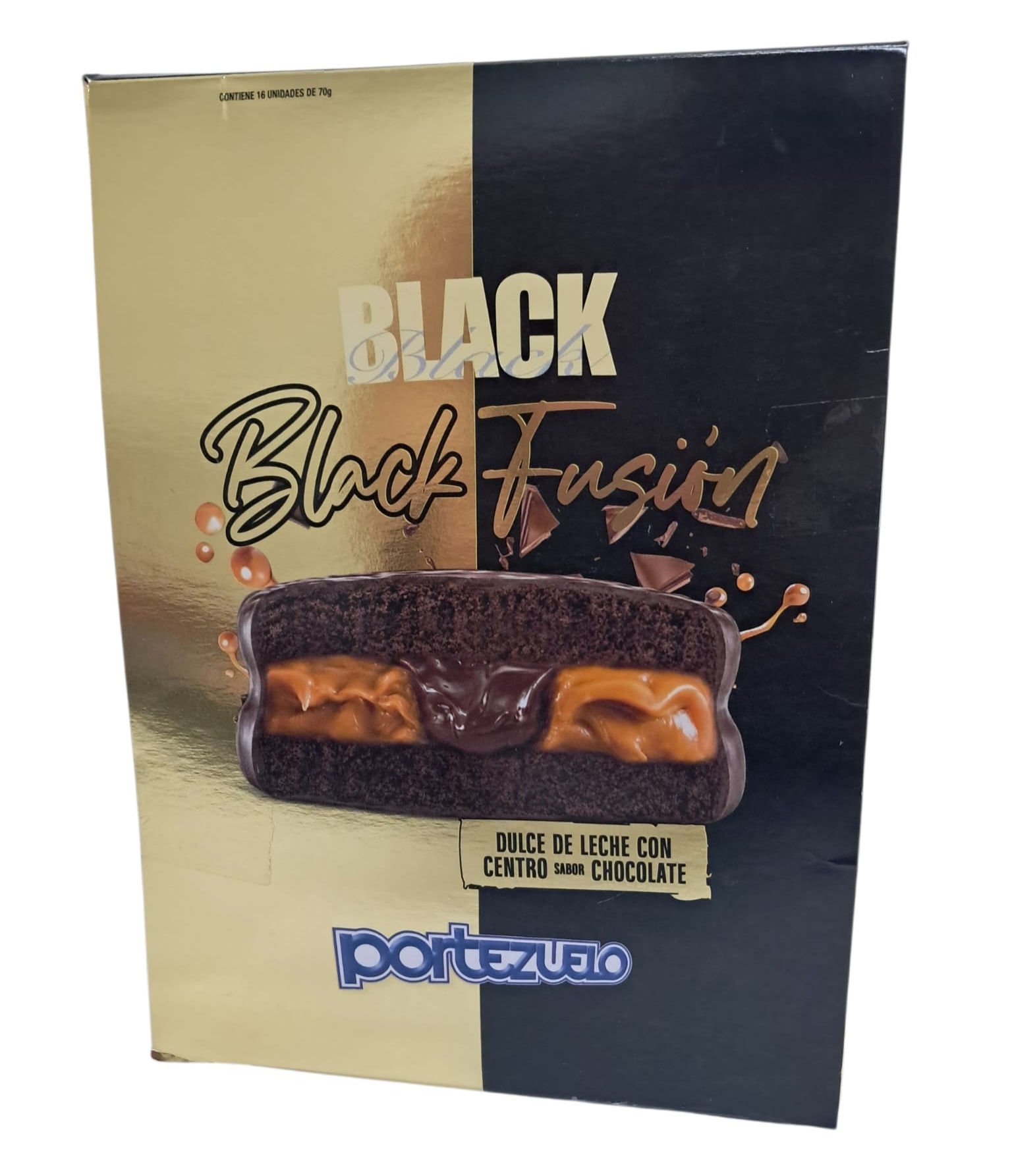 ALFAJOR PORTEZUELO BLACK FUSIÓN X16 Unid.