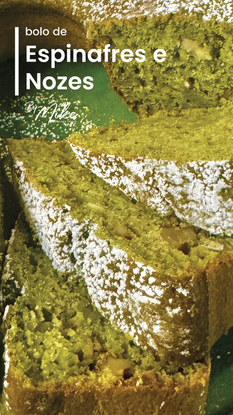 bolo de espinafres e nozes