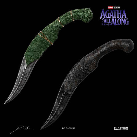 Cinematic 3D render of Rio dagger concept designed for visual development and prop use