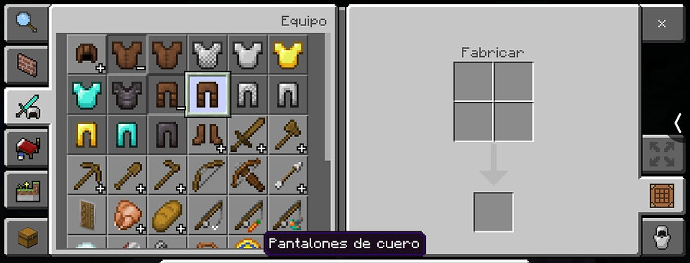 screenshot of me showing spanish vocabulary you can learn by playing Minecraft in Spanish
