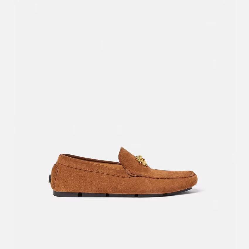 VERSACE LA MEDUSA SUEDE DRIVER SHOES
