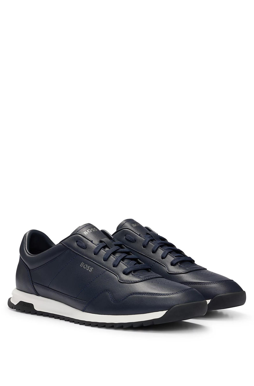 Thumbnail: Leather trainers with knurled sole and signature details 50523276