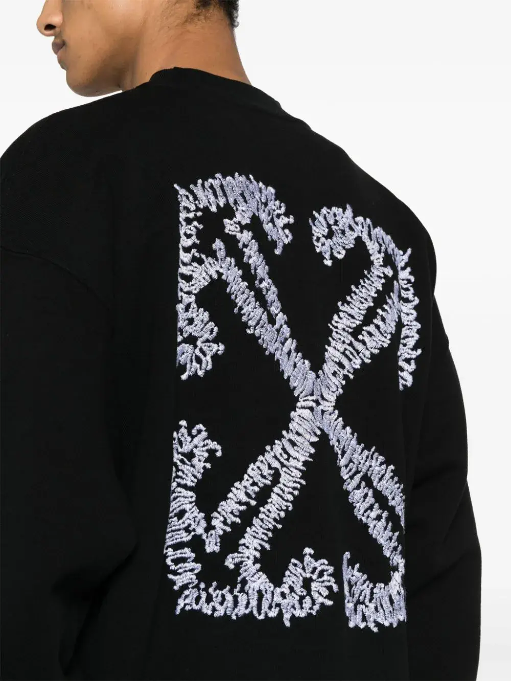 Off-White logo-embroidered cotton sweatshirt