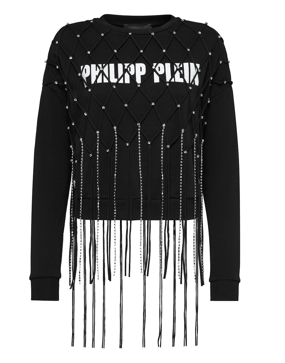 Thumbnail: SWEATSHIRT LS NET CRYSTAL TOUCH FRINGE