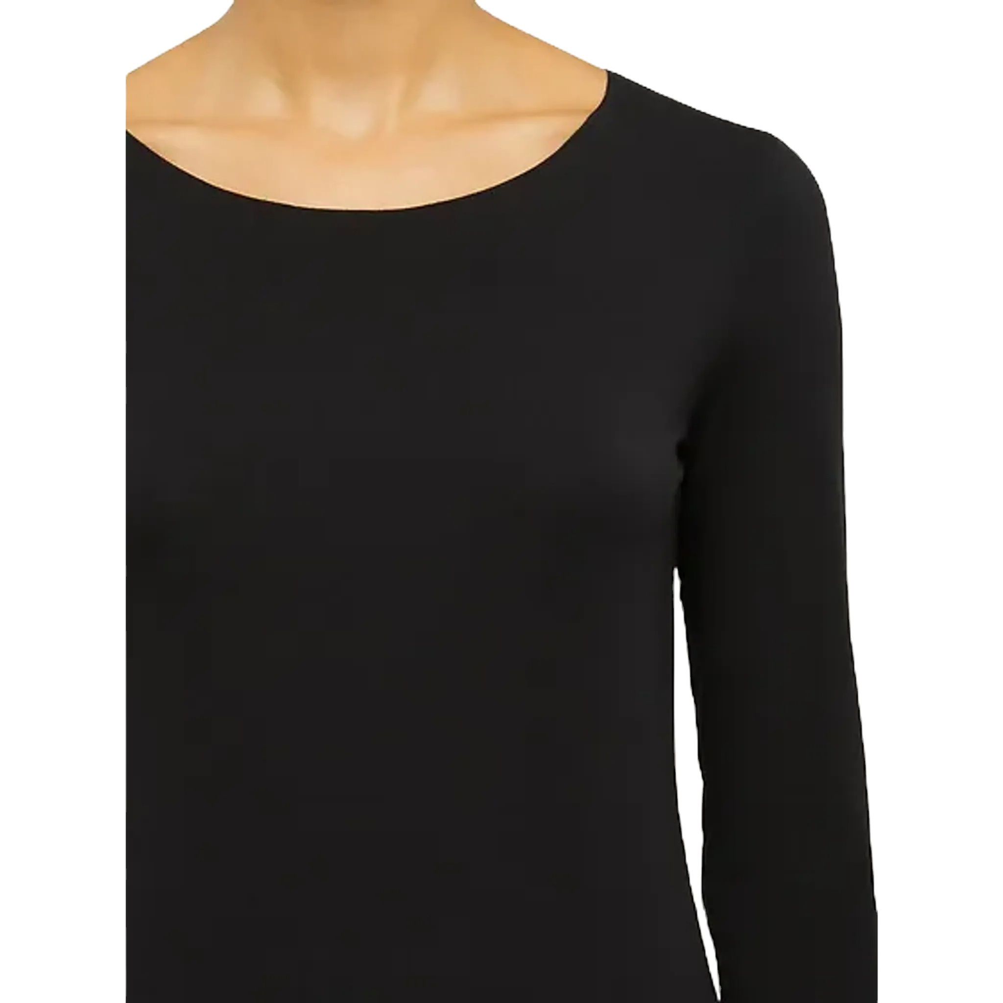 WOLFORD AURORA PURE TOP LONG SLEEVES BLACK