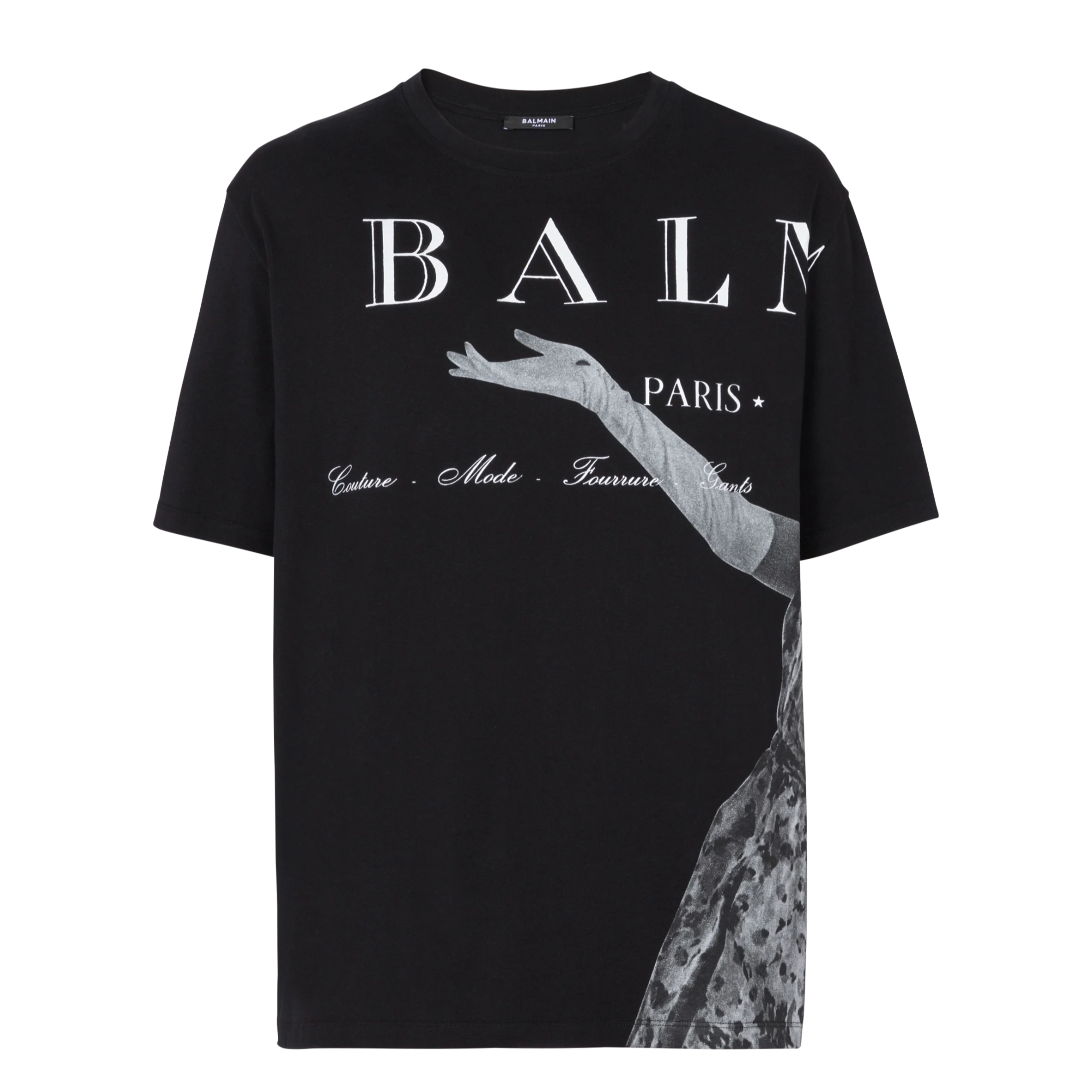 BALMAIN PRINT AND FOIL T SHIRT