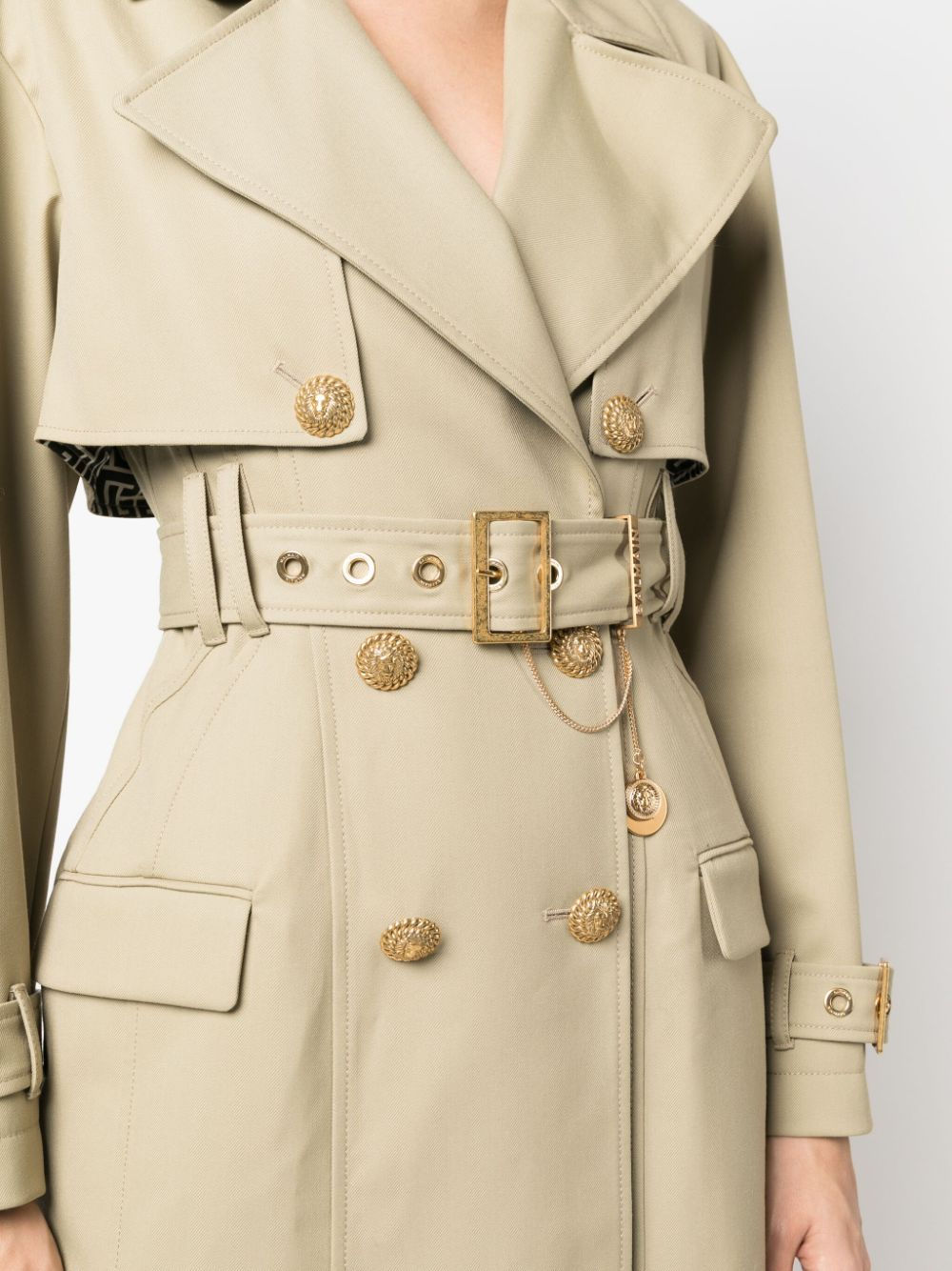 Balmain embellished gabardine trench coat