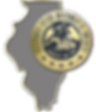 Illinois State Historical Society emblem on state outline