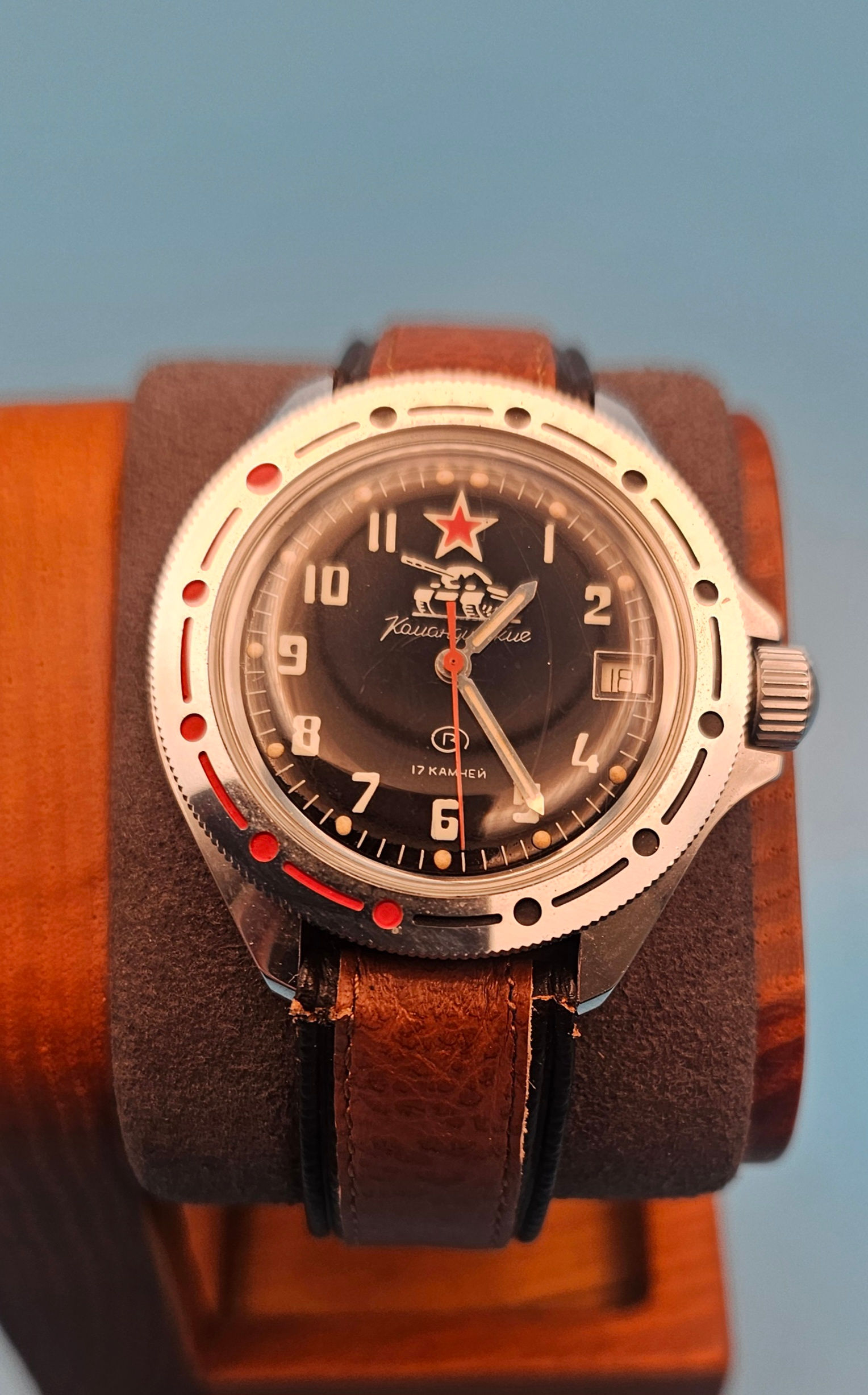 1979 Vintage USSR Military Officers Vostok Komandirskie "Tankist", Auto, 39mm