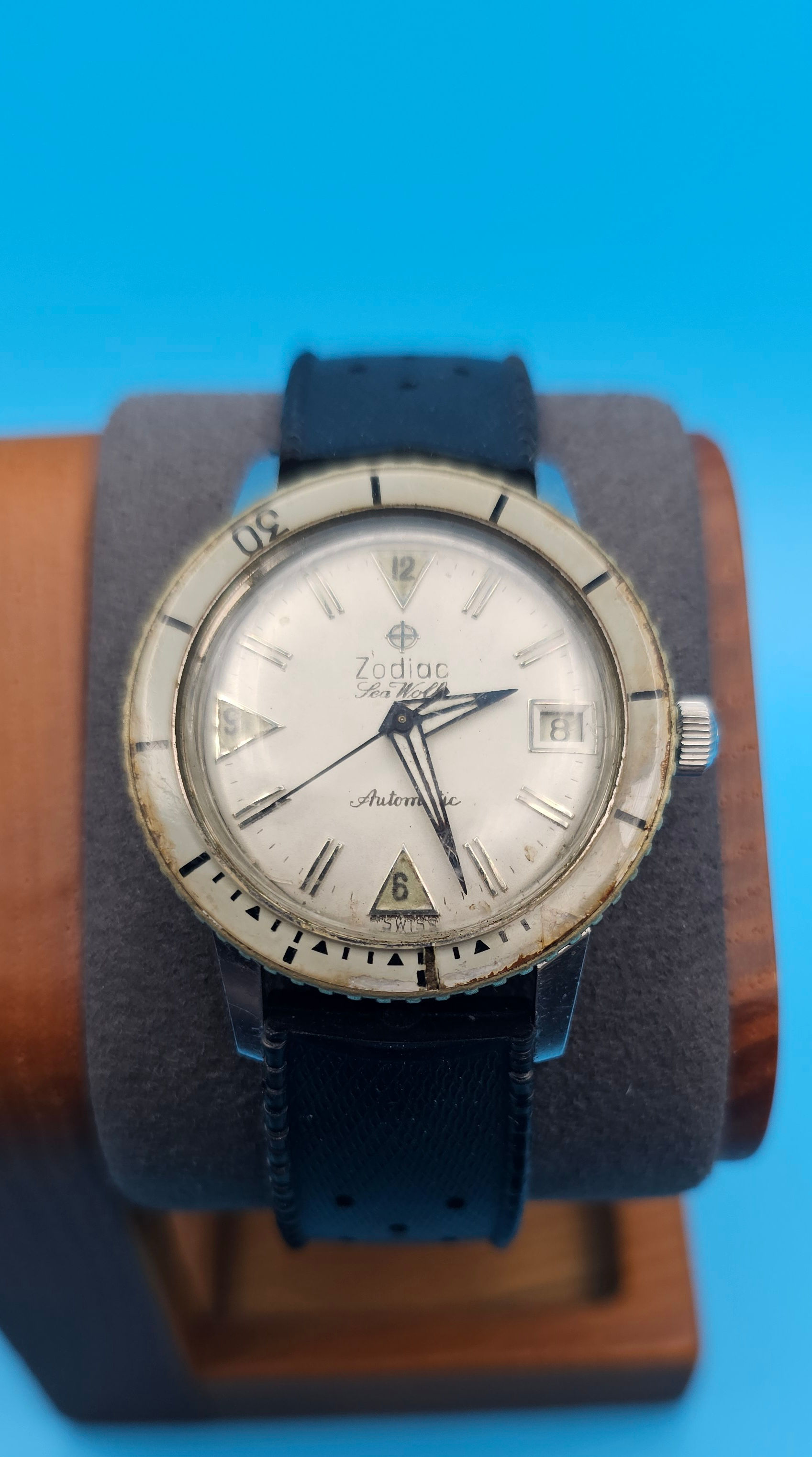 1966 Rare Vintage Zodiac Sea Wolf Date, Ref. 722-946, Automatic, 38m