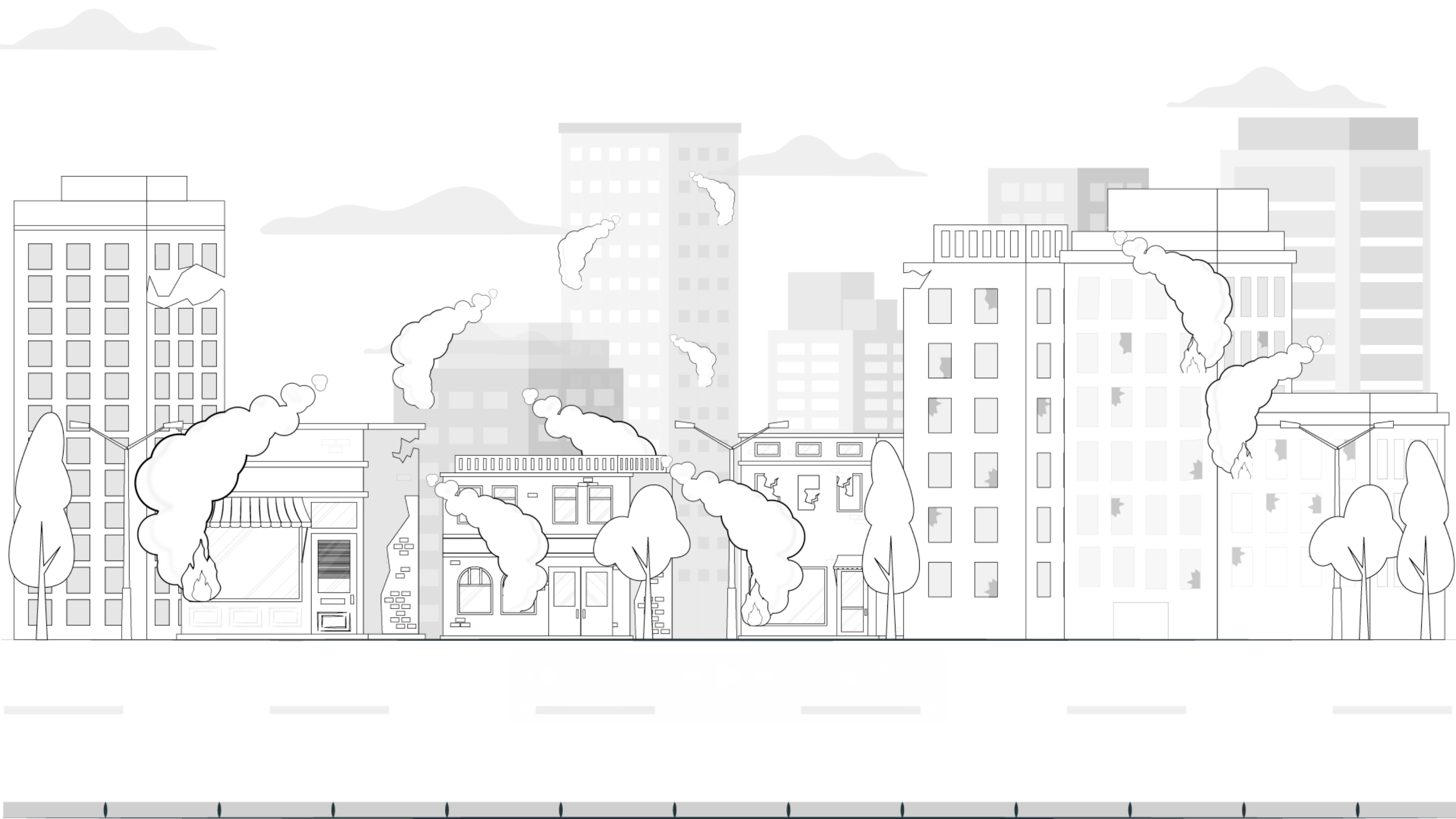 SM06_Ilustración de una ciudad destruida