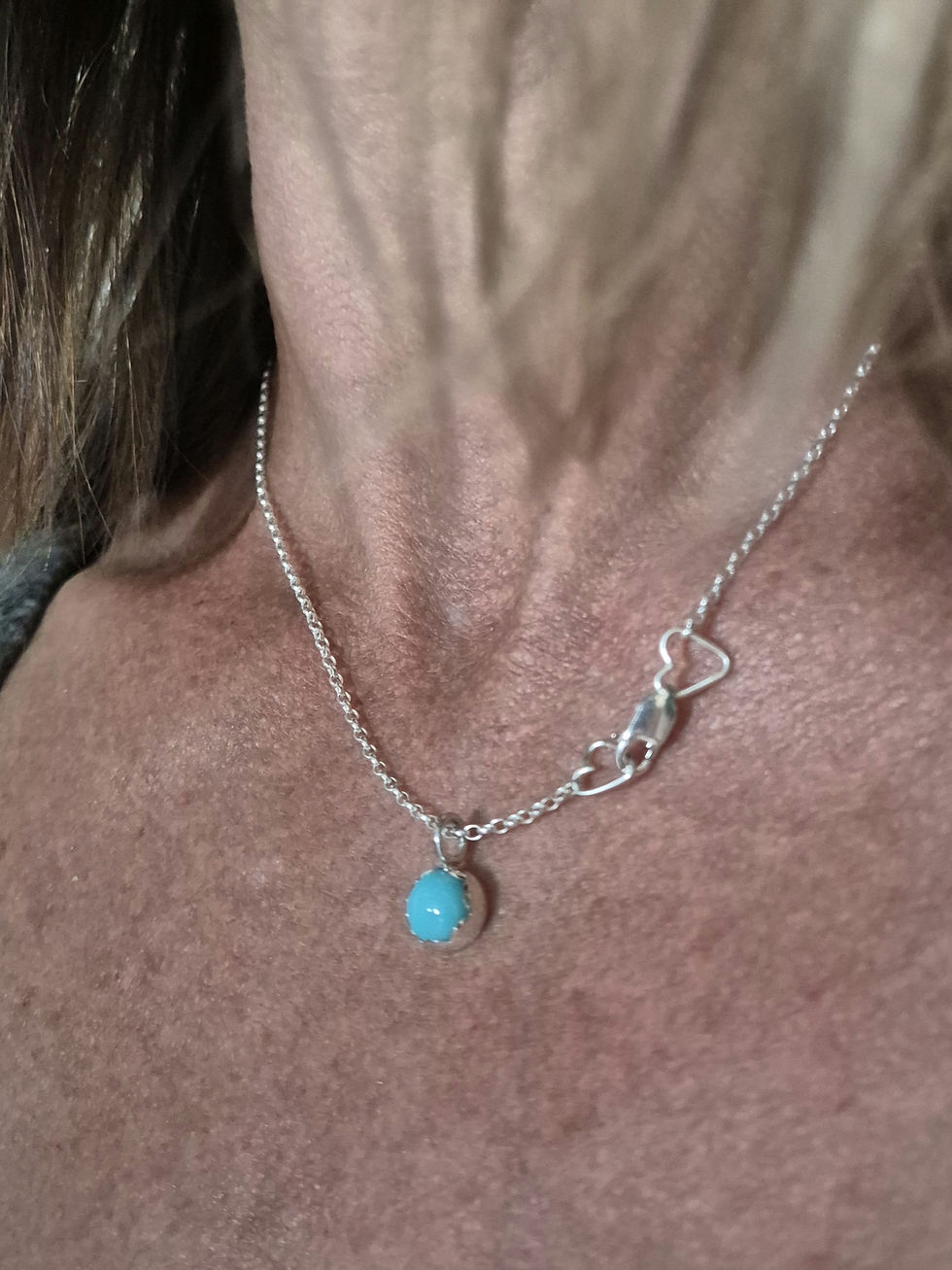 Thumbnail: Turquoise with a heart detailed chain 