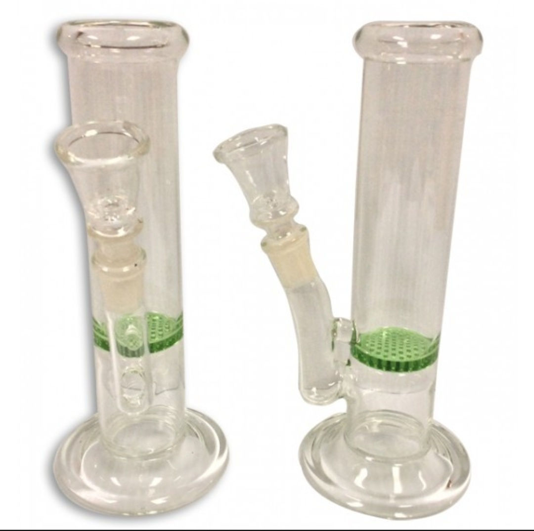 8" Glass Single Honeycomb Clear Water pipe