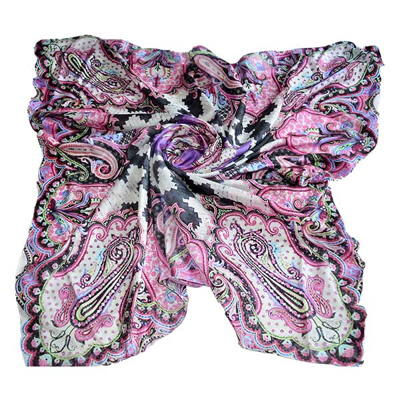 Miniatura: ETHNIC PRINT SQUARE SILK SCARVES