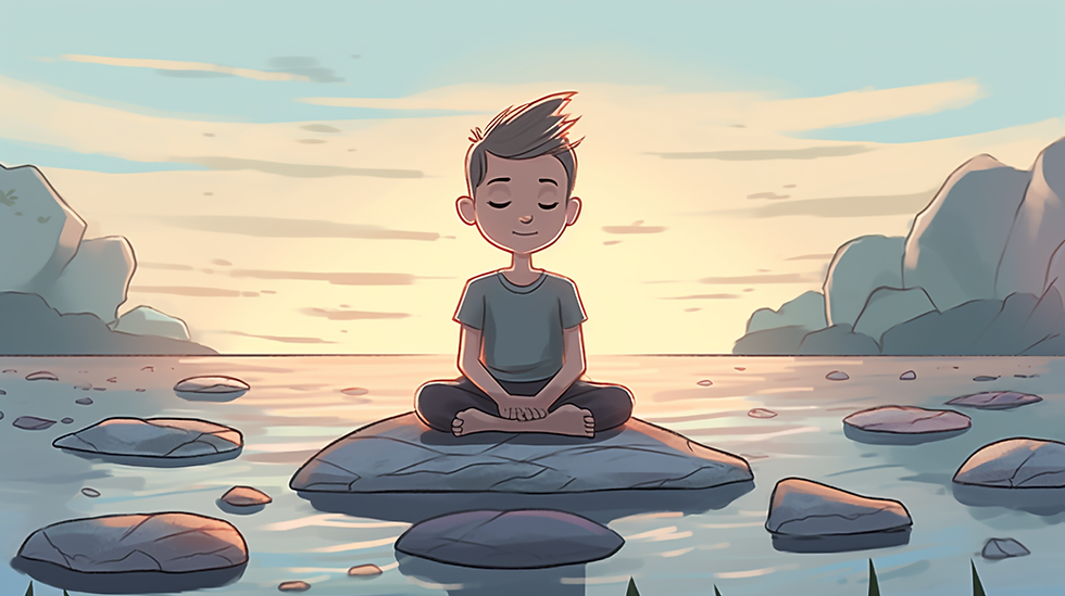A student practicing mindfulness