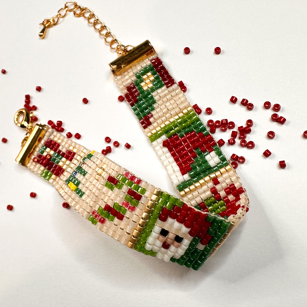 Patrón - Brazalete en Telar - Navidad 001