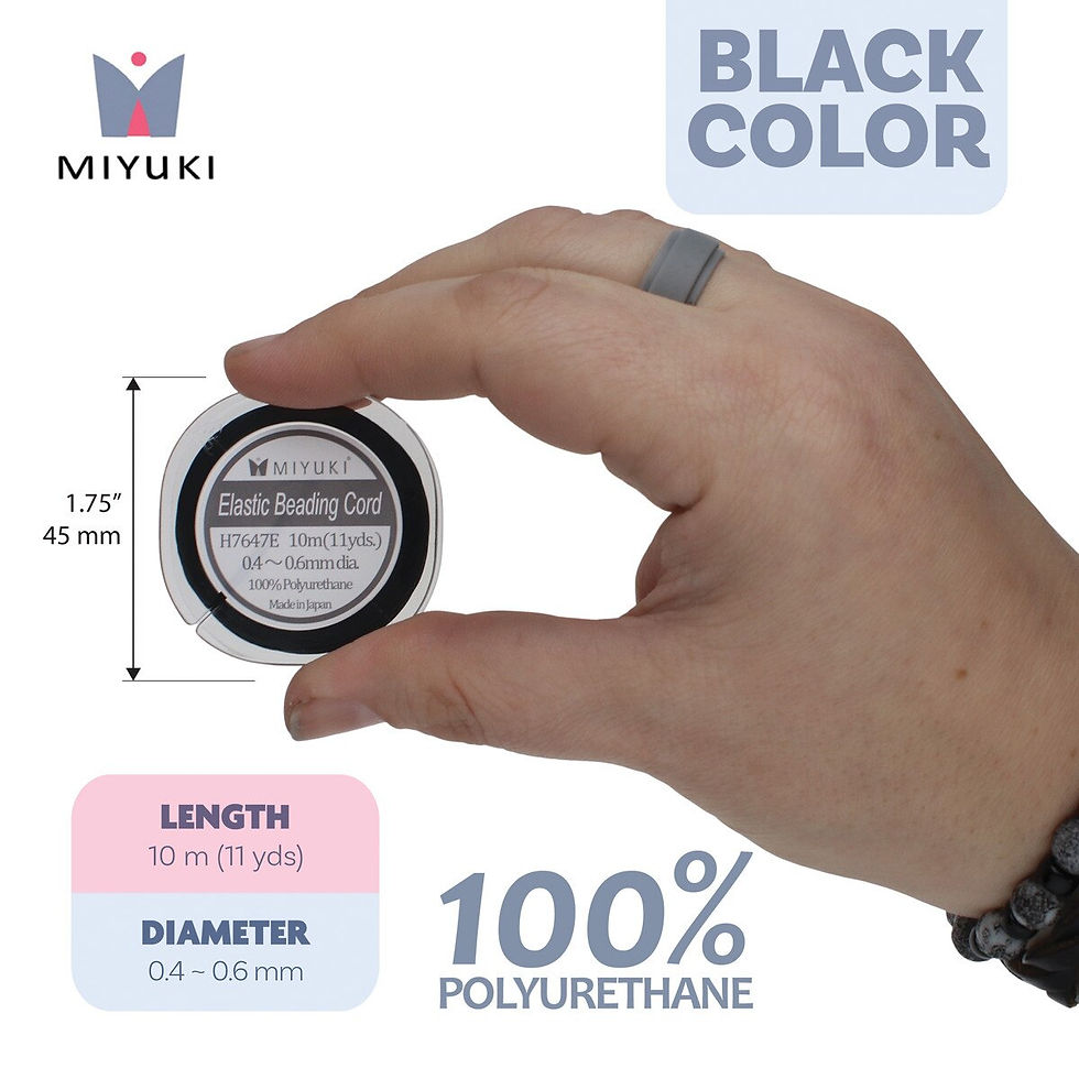 Miniatura: Miyuki Elastic Black .6mm carrete 10m
