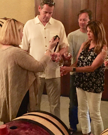 Barrel tasting in private cellar