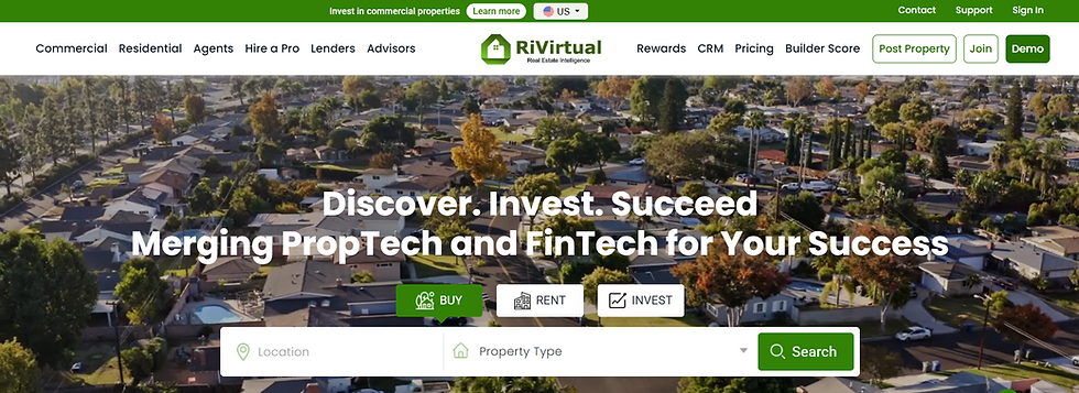 RiVirtual.com Website HOME page