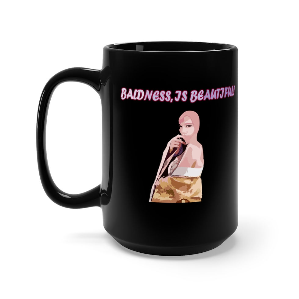 Thumbnail: Baldness Is Beautiful In Purple Black Mug 15oz