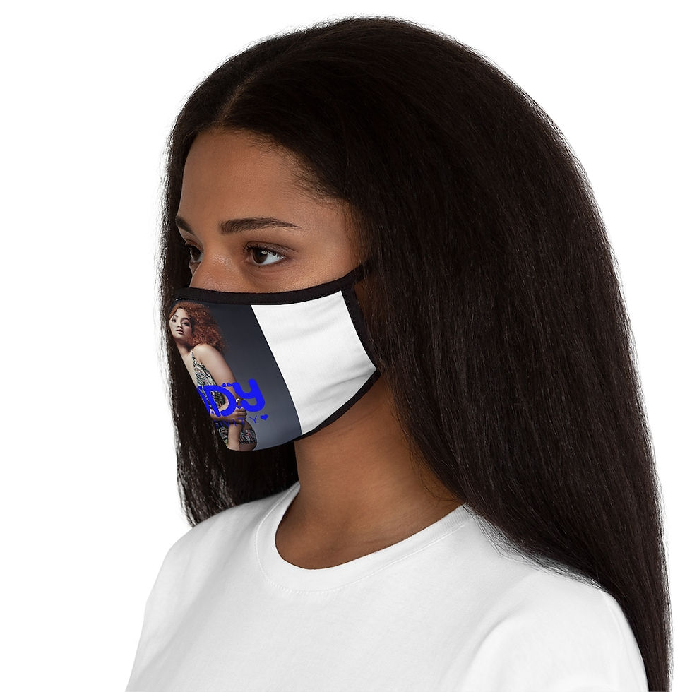 Thumbnail:  Woman Body Positivity In Blue Fitted Polyester Face Mask