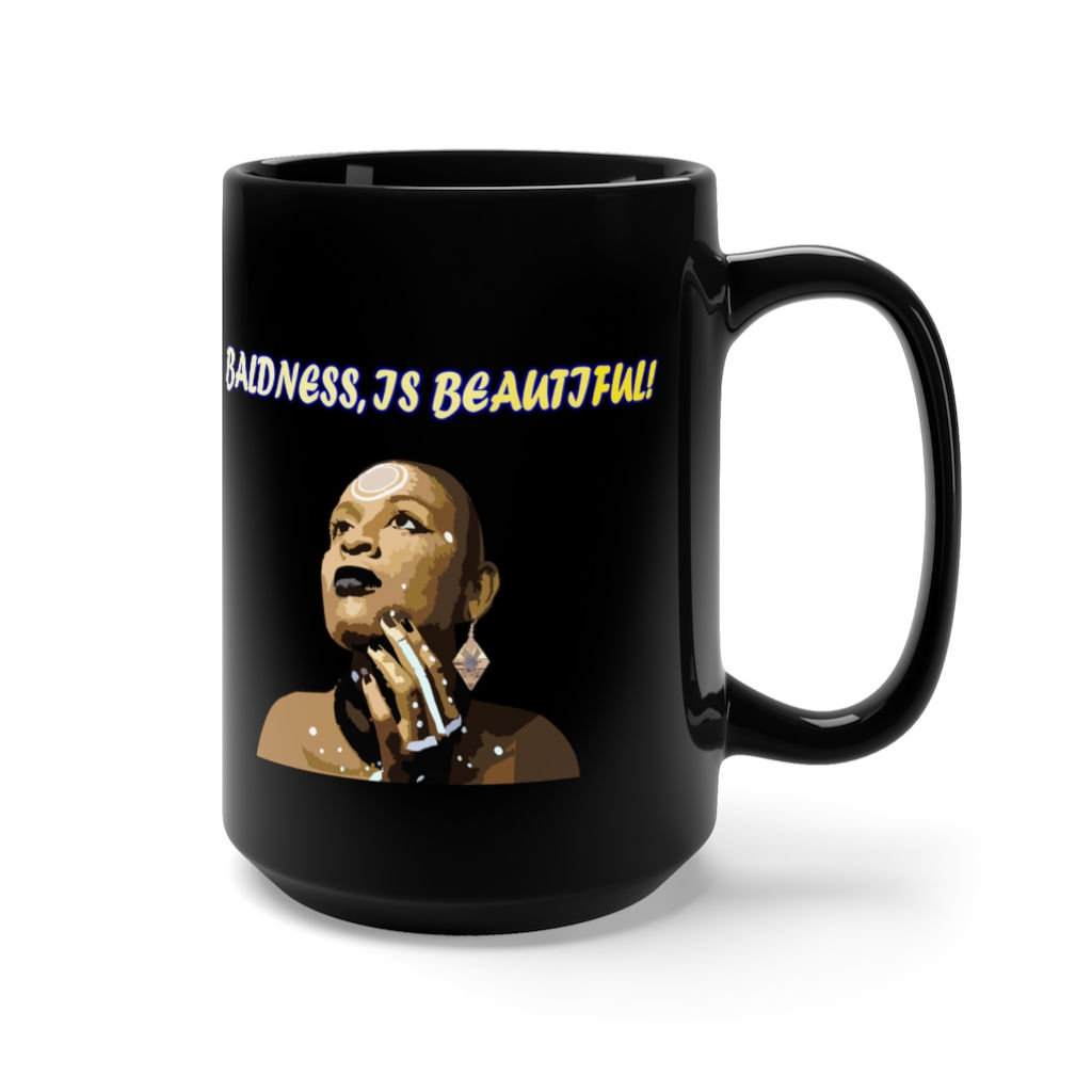 Baldness Is Beautiful Black Mug 15oz