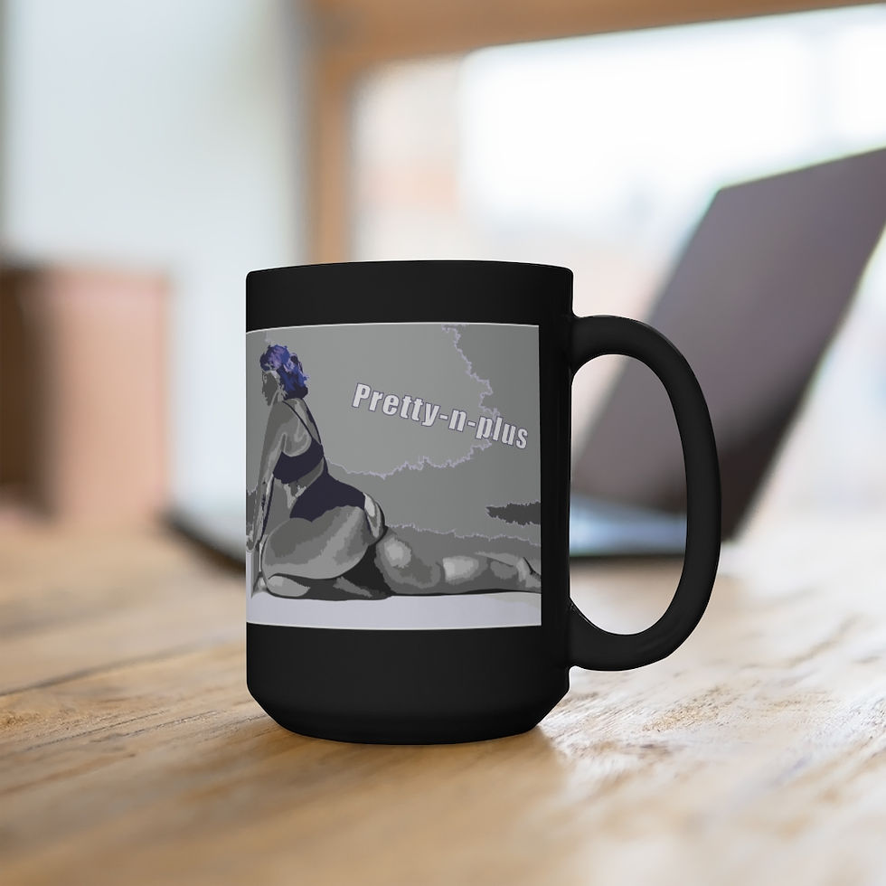 Thumbnail: Pretty N Plus Black Yoga Mug 15oz 