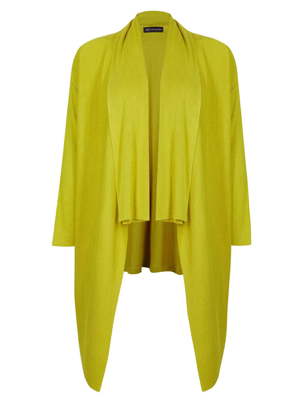 Thumbnail: Ladies Ex M&S Lime Waterfall Open Front Long-line Cardigan Plus Size 18 to 30