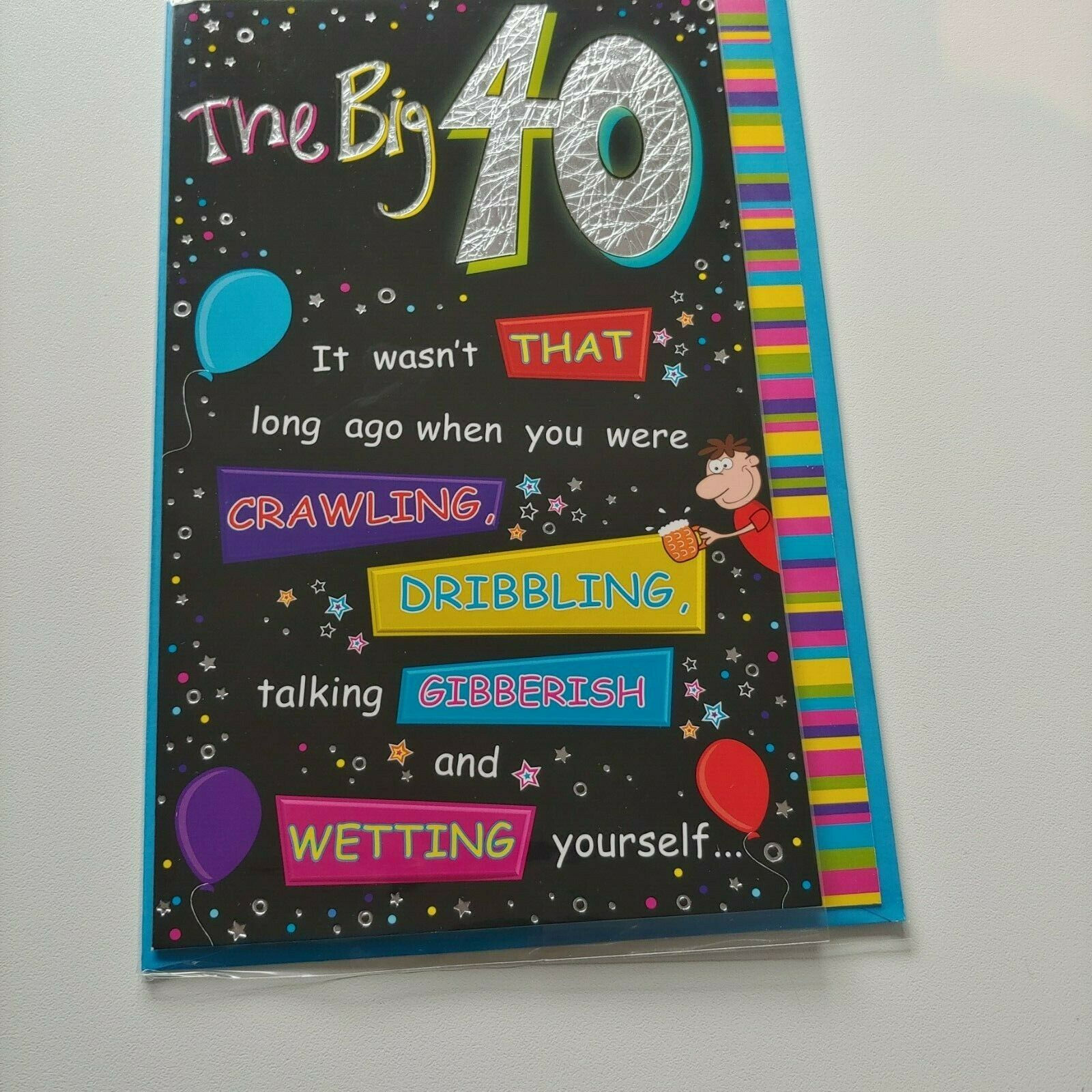THE BIG 40 HAPPY BIRTHDAY GREETING CARD 9"X6" TRADITIONAL FREE P&P Unisex