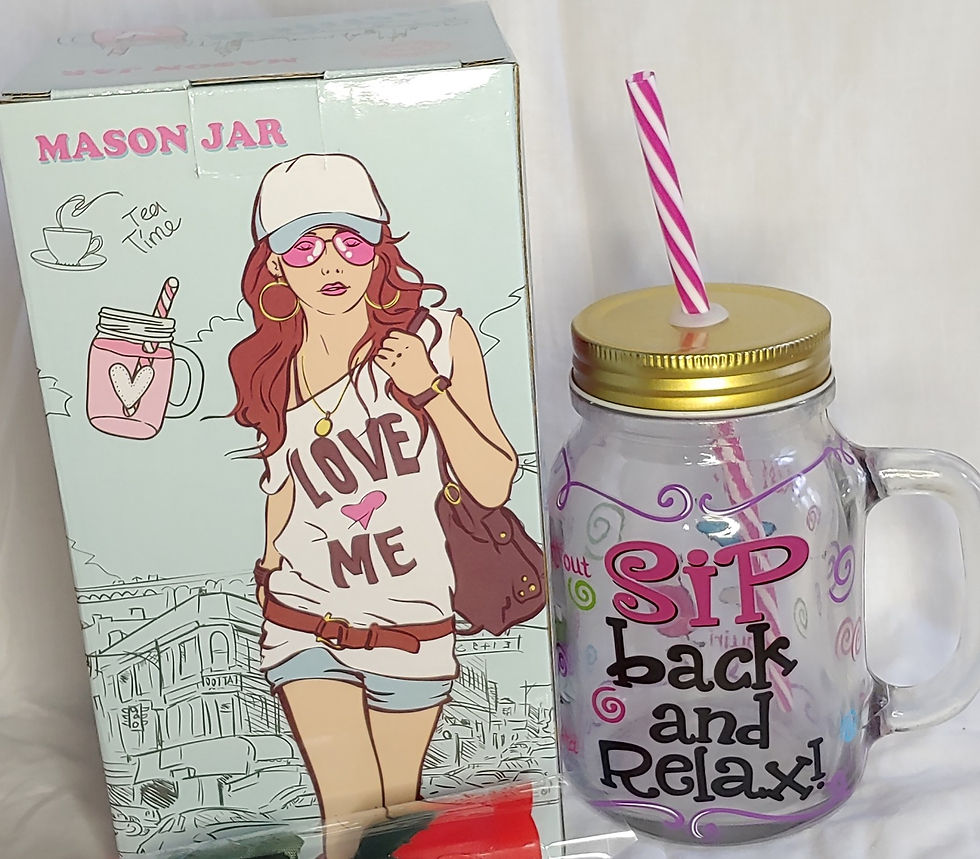 Thumbnail: Manson Jar Sip Back and Relax 500ml Jar with straw and lids