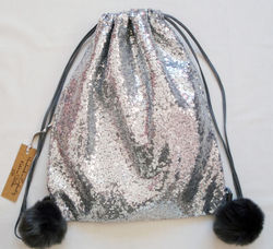 silver sequinned bag
