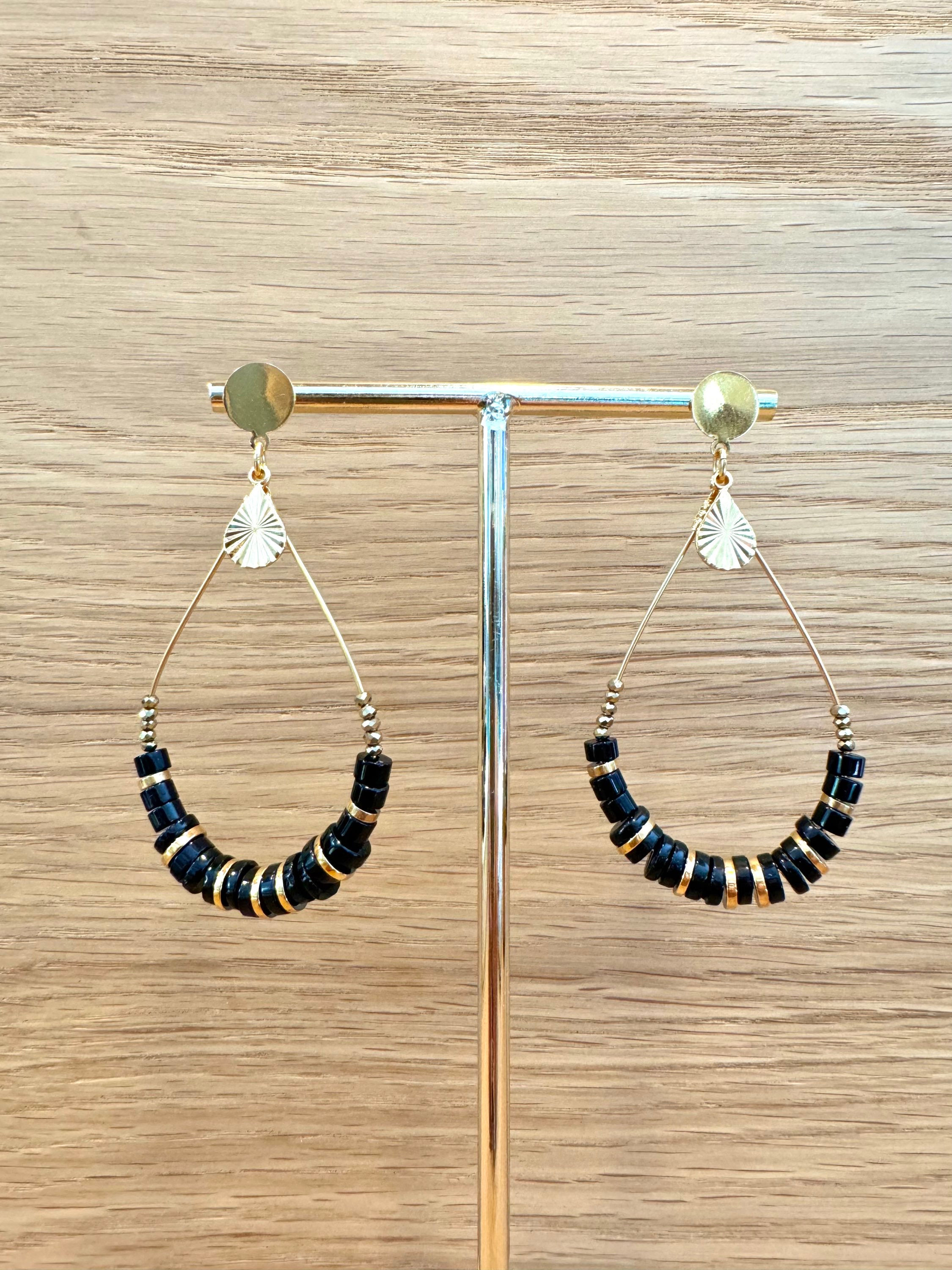 Gouttes d’eau onyx/hématite