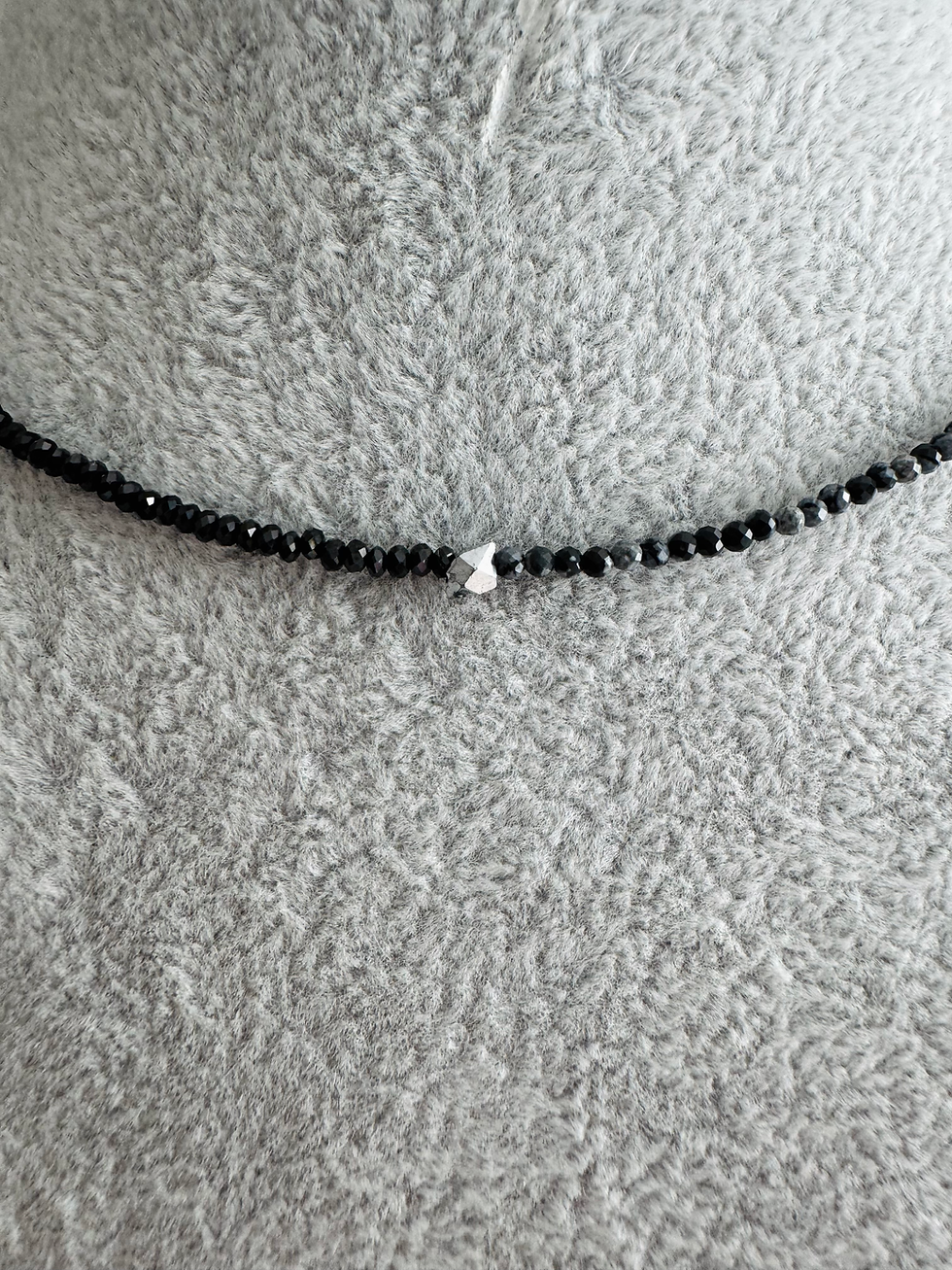 Miniature : Collier bicolore obsidienne 