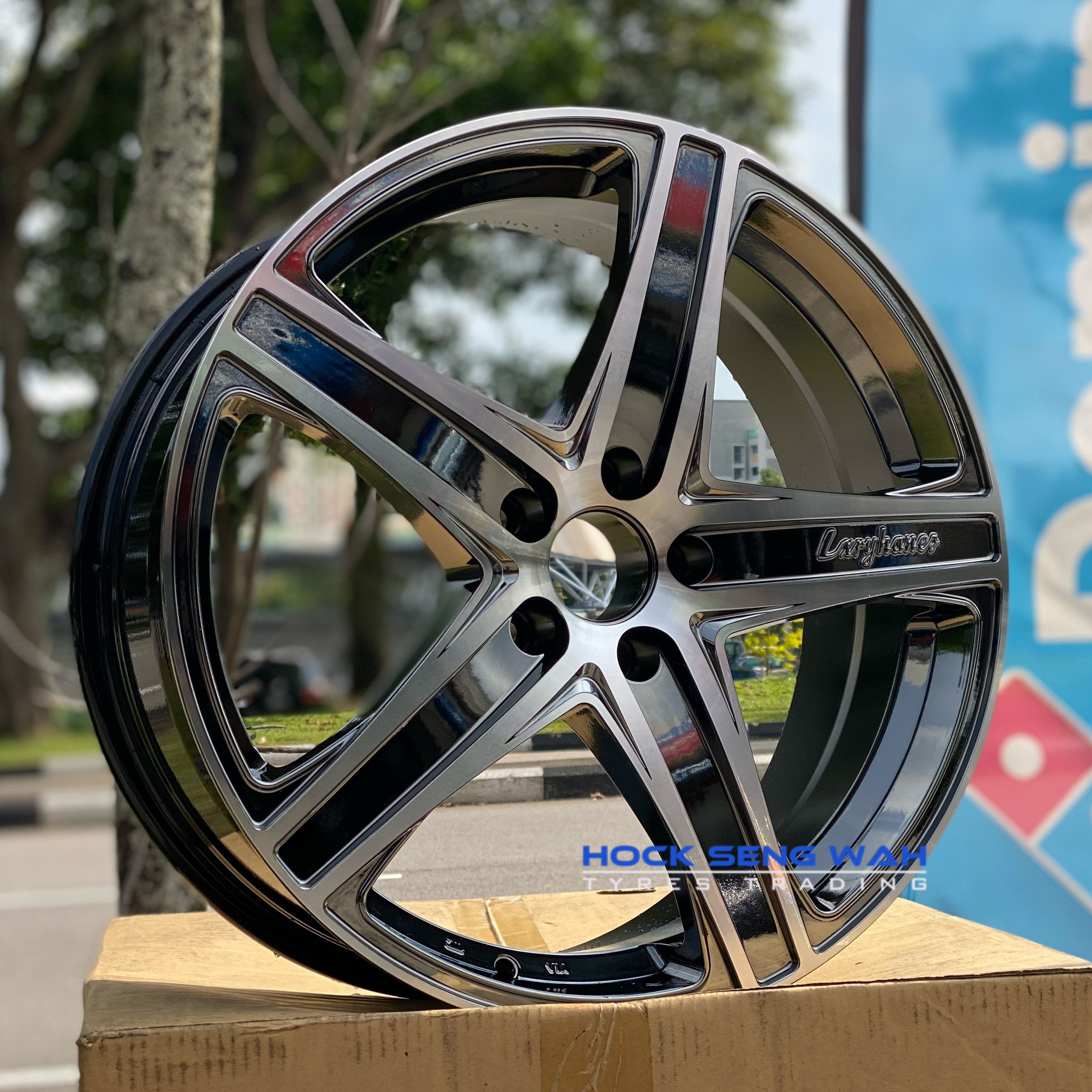 5 Spoke Black Chrome 19"x8J ET+35