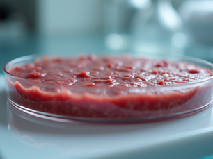 lab created food under a microscope