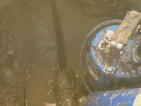 Water leak detection carried out by JCS Lancaster and pin pointed and repaired this leaking water main under domestic property in Morecambe