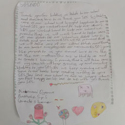 Babheke SPS in the Eastern Cape, South Africa, Letter of Appreciation from child