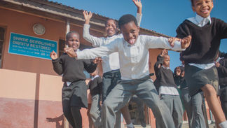 Babheke SPS in the Eastern Cape, South Africa, children celebrating with dignity