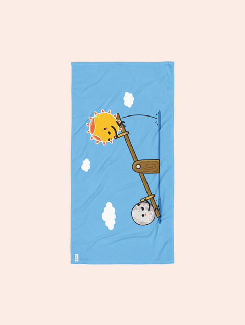 Sun Moon Sunny Beach Towel Wawawiwa Comics