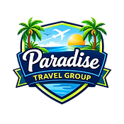 Tropical paradise travel logo