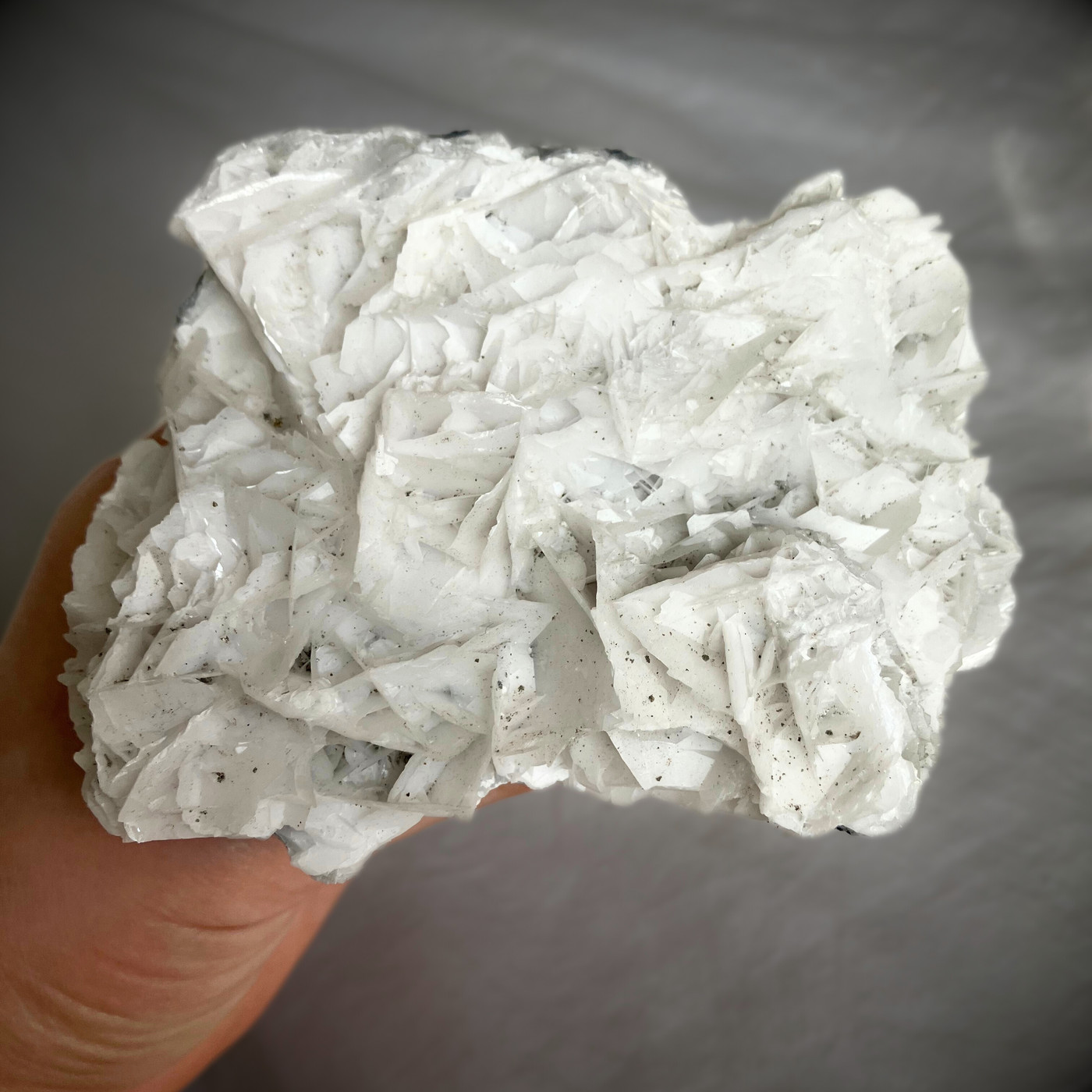Delicate Petal Calcite Specimen with intricate crystalline structure.
