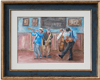 Jazz players acrylic painting