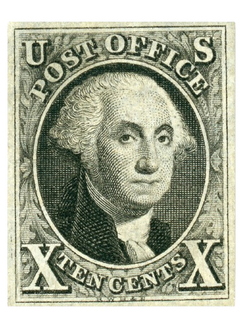 93 - 1847 10c GEORGE WASHINGTON DEZ CENTAVOS